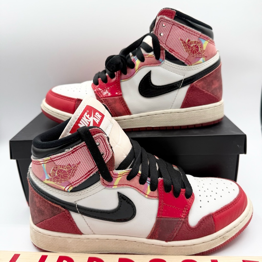 Nike Air Jordan 1 Retro High OG Spider-Man Shoes DV1753-601 GS Size 4.5Y USED